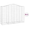 vidaXL kaarekujulised gabioonkorvid 11 tk, 200x50x140/160 cm, raud