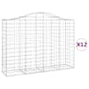 vidaXL kaarekujulised gabioonkorvid 12 tk, 200x50x140/160 cm, raud