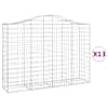 vidaXL kaarekujulised gabioonkorvid 13 tk, 200x50x140/160 cm, raud