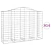 vidaXL kaarekujulised gabioonkorvid 14 tk, 200x50x140/160 cm, raud