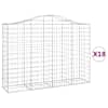 vidaXL kaarekujulised gabioonkorvid 18 tk, 200x50x140/160 cm, raud