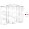 vidaXL kaarekujulised gabioonkorvid 20 tk, 200x50x140/160 cm, raud