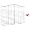 vidaXL kaarekujulised gabioonkorvid 25 tk, 200x50x140/160 cm, raud