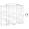 vidaXL kaarekujulised gabioonkorvid 3 tk, 200x50x160/180 cm, raud
