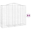 vidaXL kaarekujulised gabioonkorvid 4 tk, 200x50x160/180 cm, raud