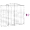 vidaXL kaarekujulised gabioonkorvid 6 tk, 200x50x160/180 cm, raud