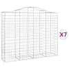 vidaXL kaarekujulised gabioonkorvid 7 tk, 200x50x160/180 cm, raud