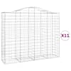 vidaXL kaarekujulised gabioonkorvid 11 tk, 200x50x160/180 cm, raud