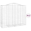 vidaXL kaarekujulised gabioonkorvid 12 tk, 200x50x160/180 cm, raud