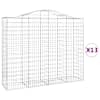 vidaXL kaarekujulised gabioonkorvid 13 tk, 200x50x160/180 cm, raud