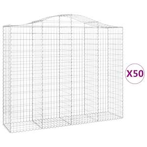 Klenuté gabionové koše 50ks 200x50x160/180cm pozinkované železo - obrázek 2