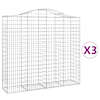 vidaXL kaarekujulised gabioonkorvid 3 tk, 200x50x180/200 cm, raud