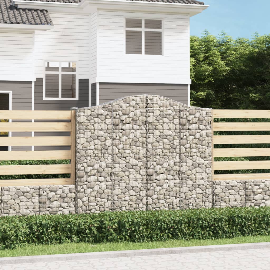 vidaXL Coșuri gabion arcuite 3 buc, 200x50x180/200 cm, fier galvanizat