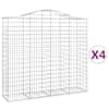 vidaXL kaarekujulised gabioonkorvid 4 tk, 200x50x180/200 cm, raud