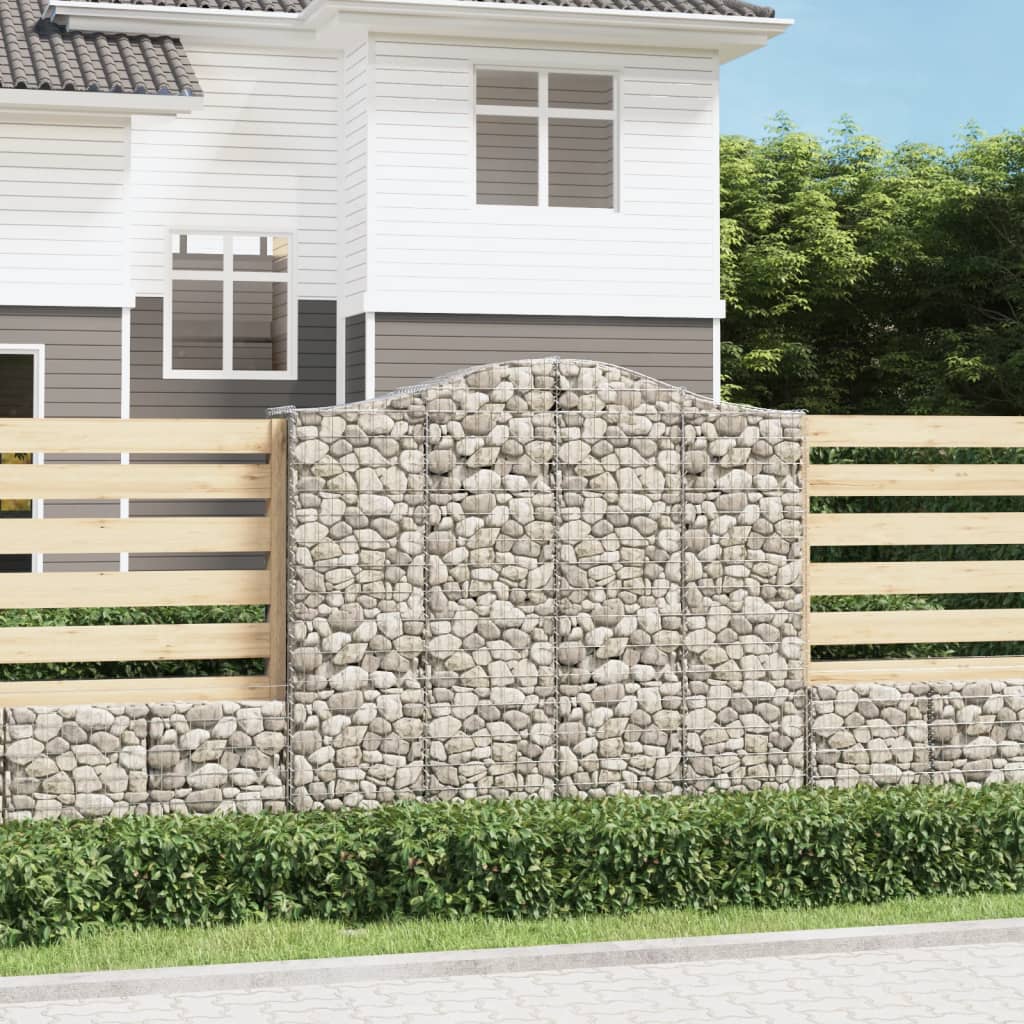 vidaXL Paniers à gabions arqués 11 pcs 200x50x180/200 cm Fer galvanisé