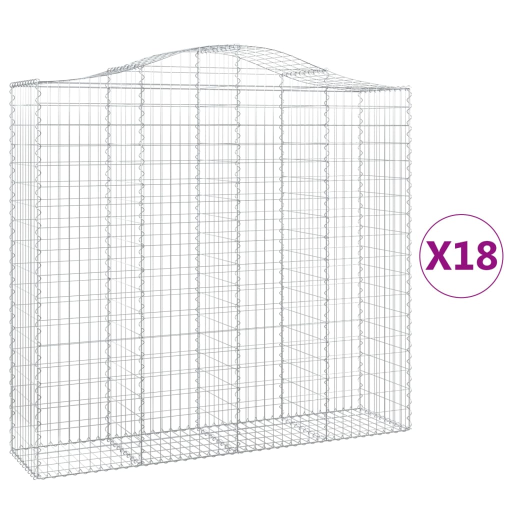 vidaXL Schanskorven 18 st gewelfd 200x50x180/200 cm ijzer