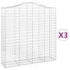 vidaXL kaarekujulised gabioonkorvid 3 tk, 200x50x200/220 cm, raud