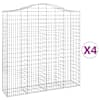 vidaXL kaarekujulised gabioonkorvid 4 tk, 200x50x200/220 cm, raud
