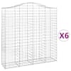 vidaXL kaarekujulised gabioonkorvid 6 tk, 200x50x200/220 cm, raud