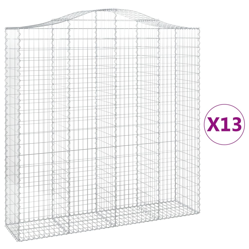 13 db íves horganyzott vas gabion kosár 200x50x200/220 cm