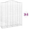 vidaXL kaarekujulised gabioonkorvid 4 tk, 200x50x220/240 cm, raud