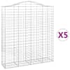 vidaXL kaarekujulised gabioonkorvid 5 tk, 200x50x220/240 cm, raud