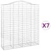 vidaXL kaarekujulised gabioonkorvid 7 tk, 200x50x220/240 cm, raud
