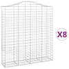 vidaXL kaarekujulised gabioonkorvid 8 tk, 200x50x220/240 cm, raud