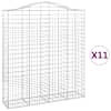 vidaXL kaarekujulised gabioonkorvid 11 tk, 200x50x220/240 cm, raud