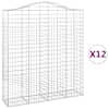 vidaXL kaarekujulised gabioonkorvid 12 tk, 200x50x220/240 cm, raud