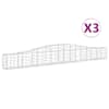 vidaXL kaarekujulised gabioonkorvid 3 tk, 400x30x40/60 cm, raud