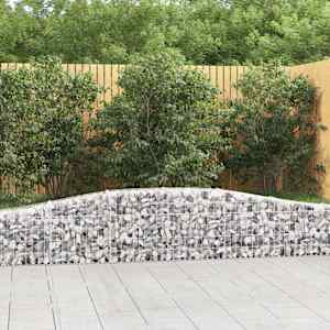 Obokane gabion košare 3 kosi 400x30x40/60 cm pocinkano železo