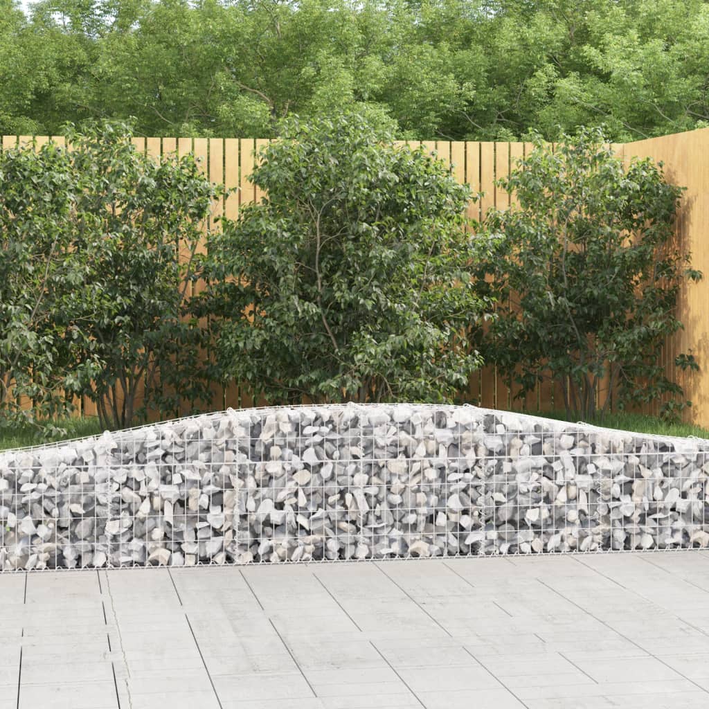 vidaXL Coșuri gabion arcuite 6 buc, 400x30x40/60 cm, fier galvanizat