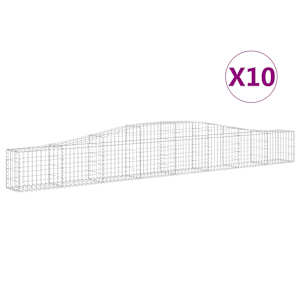 Klenuté gabionové koše 10 ks 400x30x40/60 cm pozinkované železo - obrázek 2