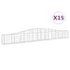vidaXL kaarekujulised gabioonkorvid 15 tk, 400x30x40/60 cm, raud