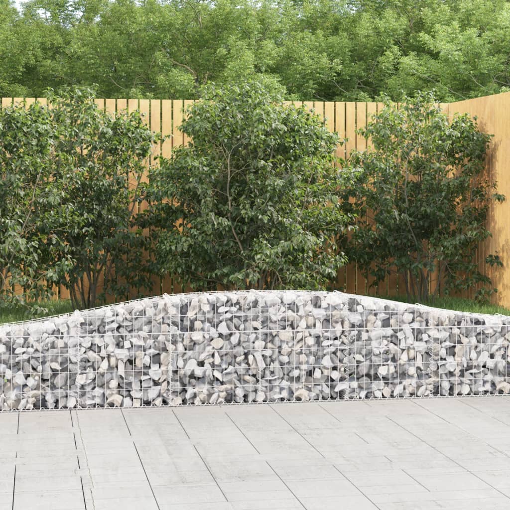 Buede gabionkurve - 15 stk. 400 × 30 × 40/60 cm i galvaniseret jern