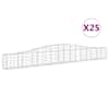 vidaXL kaarekujulised gabioonkorvid 25 tk, 400x30x40/60 cm, raud