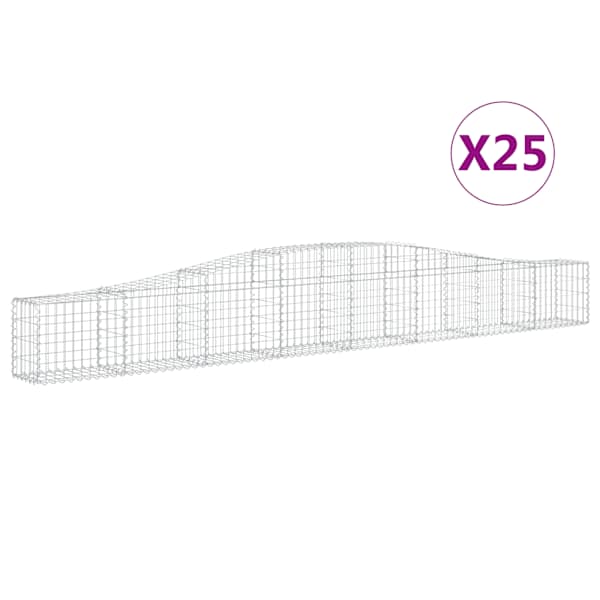 vidaXL kaarekujulised gabioonkorvid 25 tk, 400x30x40/60 cm, raud