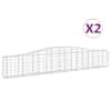 vidaXL kaarekujulised gabioonkorvid 2 tk, 400x30x60/80 cm, raud