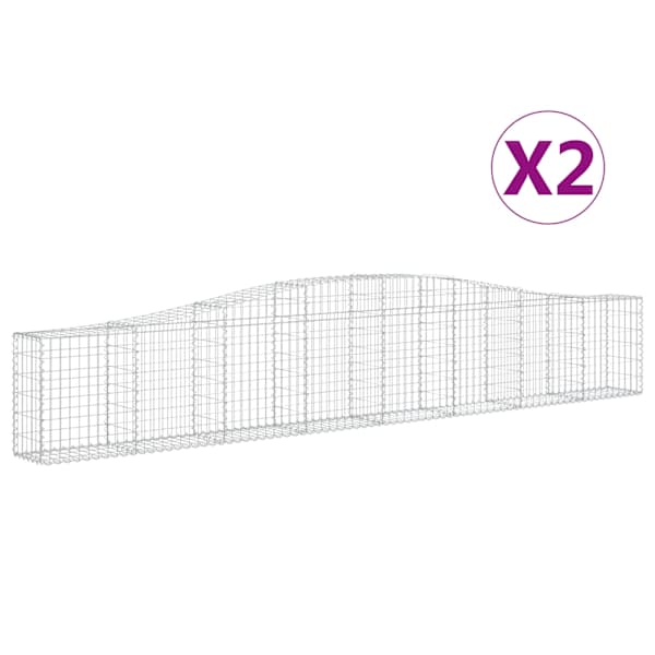 vidaXL kaarekujulised gabioonkorvid 2 tk, 400x30x60/80 cm, raud