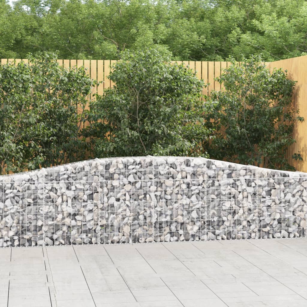 vidaXL Coșuri gabion arcuite 2 buc, 400x30x60/80 cm, fier galvanizat