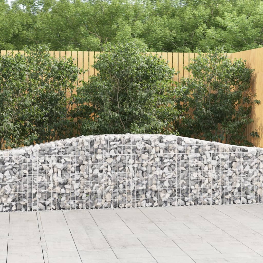 vidaXL Coșuri gabion arcuite 3 buc, 400x30x60/80 cm, fier galvanizat