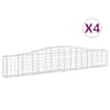 vidaXL kaarekujulised gabioonkorvid 4 tk, 400x30x60/80 cm, raud