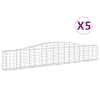 vidaXL kaarekujulised gabioonkorvid 5 tk, 400x30x60/80 cm, raud