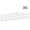 vidaXL kaarekujulised gabioonkorvid 6 tk, 400x30x60/80 cm, raud