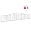 vidaXL kaarekujulised gabioonkorvid 7 tk, 400x30x60/80 cm, raud