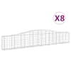 vidaXL kaarekujulised gabioonkorvid 8 tk, 400x30x60/80 cm, raud