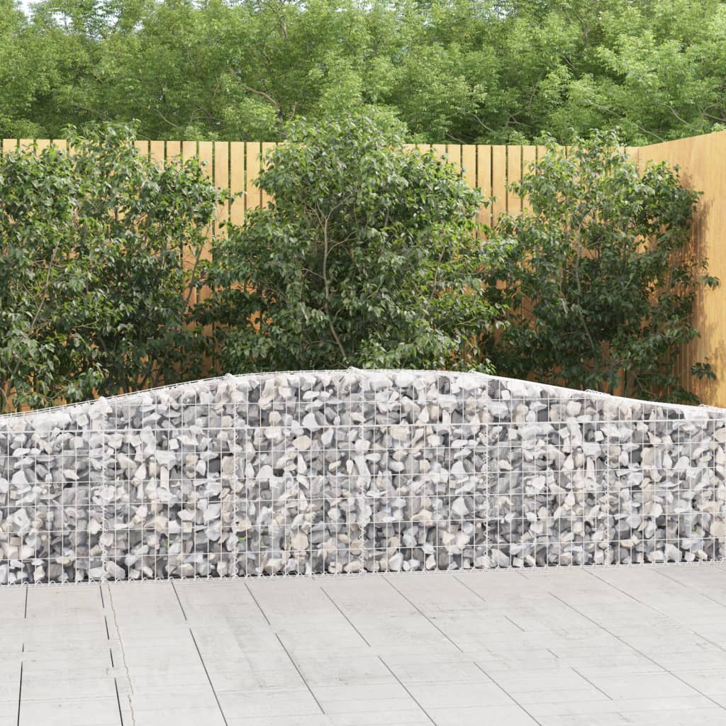 vidaXL Coșuri gabion arcuite 9 buc, 400x30x60/80 cm, fier galvanizat