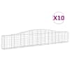 vidaXL kaarekujulised gabioonkorvid 10 tk, 400x30x60/80 cm, raud
