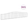 vidaXL kaarekujulised gabioonkorvid 15 tk, 400x30x60/80 cm, raud